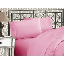 Super Soft 1500 Series Sheet set 4-Piece Bed Sheet Set, Deep Pocket up to 16 inch, Queen Light Pink