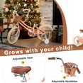 thumbnail image 5 of Glerc 16 Inch Little Kids Bike for Age 4 5 6 7 Years Old Girls Retro Vintage Style Bicycles with Basket Training Wheels and Bell,Peach, 5 of 7