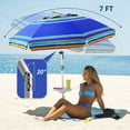 thumbnail image 5 of AMMSUN 7ft Heavy Duty High Wind Beach Umbrella Parasols with sand anchor & Tilt Sun Shelter, UV 50+ Protection Outdoor Sunshade Umbrellas Carry Bag for Patio Garden Pool Backyard Multicolor, 5 of 10