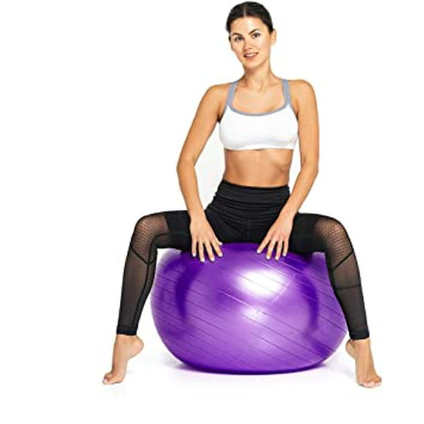 ETCBUYS Premium Exercise Ball 65 cm Extra Thick Yoga Ball and Fitness Balls Yoga  Equipment and Accessories for Beginners, Swiss Ball Help with Pregnancy  (Purple) 