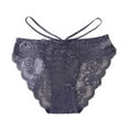 thumbnail image 2 of Levmjia Womens Underpants Thread Low Rise Briefs Lace Cute Solid Color Breathable Comfortable No Show Panties For Everyday Wear With Bow Design, 2 of 6
