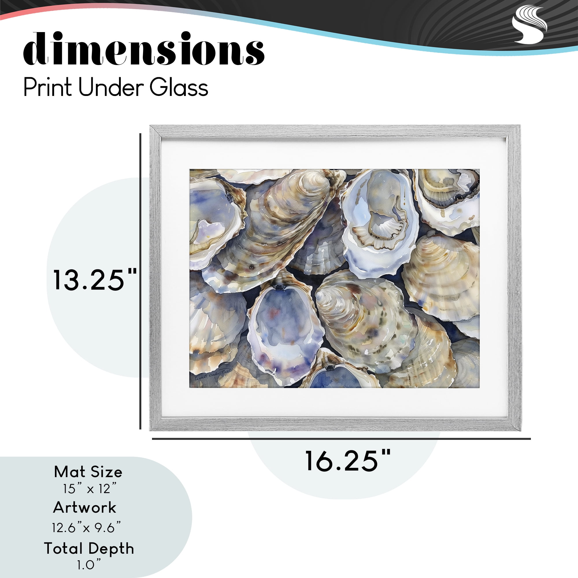 Stupell Industries Oyster Shellabration Pile Gray Framed Print Under Glass, design by Heidi Kuntz