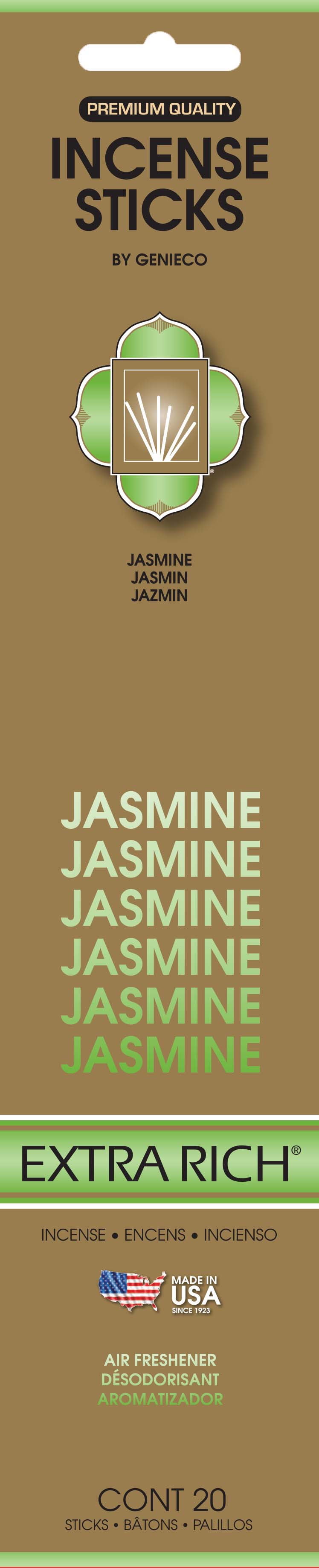Genieco 20ct Extra Rich Incense Stick: Jasmine
