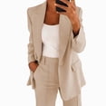 thumbnail image 4 of Nouvelle Mode d'Automne et d'Hiver, Ensemble Veste et Pantalon à Revers, Coupe Ajustée, Style Élégant pour Femmes, 4 of 7