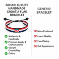 thumbnail image 2 of Croatia Flag Bracelet: Handmade, Adjustable Beaded String, Boho Jewelry, Unisex Patriotic Gift, 2 of 5