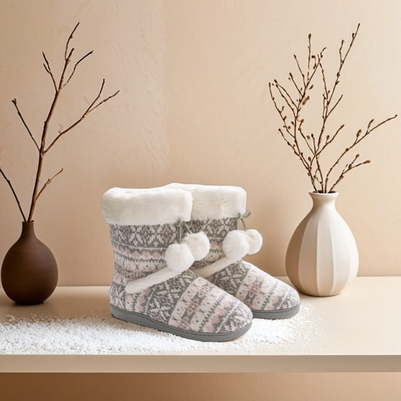 WESIEVYA 1 Pair Cozy Winter Slippers for Home with Non- Soles and Stylish Design