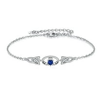 Irish Claddagh Bracelet Sterling Silver Trinity Celtic Knot Hands Holding Heart Crown Charm Endless Love Jewelry Gift for Women