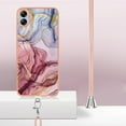 thumbnail image 5 of Mantto for Samsung Galaxy A05 Case, with Lanyard Adjustable Strap, Marble Pattern Soft TPU Bumper Hard PC Back Shockproof Protective Glossy Stylish Durable Phone Case for Women Girls,Rose-carmine, 5 of 7