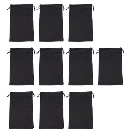 FENGGUIQU 25Pcs Portable Ski Goggle Storage Bags Black Scratch Resistant Drawstring Eyeglass Carrying Pouches