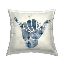 Stupell Industries Abstract Shaka Sign Hand Gesture Geometric Pattern Novelty Blue,18 x 7 x 18 Decorative Pillows