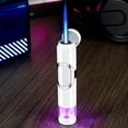 thumbnail image 3 of Edgergery Jet Torch Lighter,Luminous Transparent Window Windproof Lighter,Cigare Lighter Refillable Butane Windproof Gas Flame Slim Mini Lighter Good for BBQ Cigar Cigarette Candle, 3 of 5