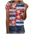thumbnail image 1 of T-Shirts du 4 Juillet pour Femmes, T-Shirts Graphiques Mignons pour la Journée de l'Indépendance, Manches Courtes Décontractées Col Rond Tops d'Été 2023, 1 of 6