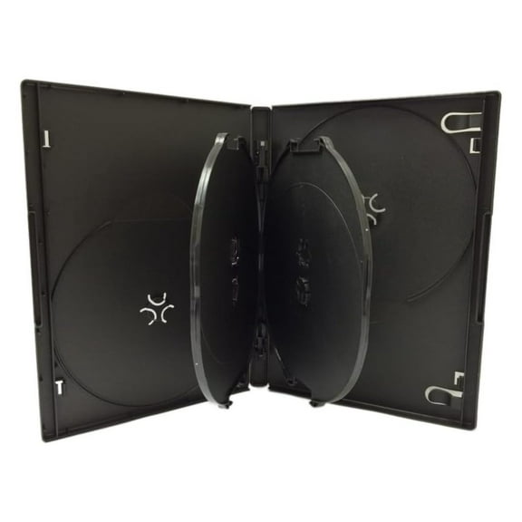 Premium 14mm Standard Size 6-Disc Case with Clear Sleeve - Space Saving Storage for Blu-ray Discs, and (25 pcs)