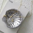 thumbnail image 3 of Jiibva Stainless Steel Shell Shaped Dessert Dish Metal Snack Tray Jewelry Storage Plate Metal Dessert Dish Table Decoration, 3 of 7