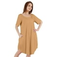 thumbnail image 2 of Inkmeso Nightgowns for WoMen's Short Sleeve W/ Round Neck Nightdress Jersey Tunic Loungewear, 2 of 7