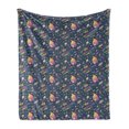 thumbnail image 1 of Cartoon Soft Flannel Fleece Throw Blanket, Minimal Items Unicorns Time Wording and Rainbow Maned Horned Horse, Cozy Plush for Indoor and Outdoor Use, 70" x 90", Multicolor, by Ambesonne, 1 of 5