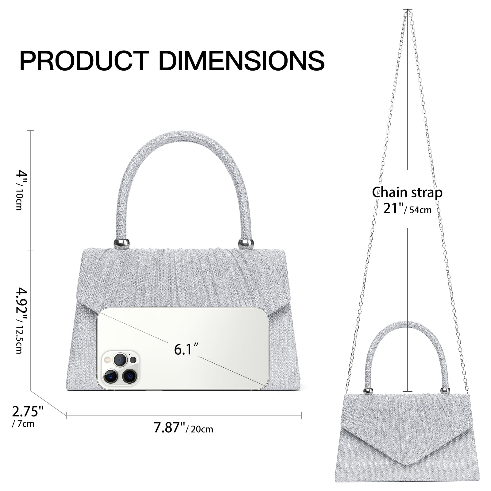 LOUEBICA Evening Bag Sparkly Clutch Purses for Women Wedding Party Women's Shoulder Bag Crossbody Handbags