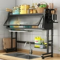 thumbnail image 4 of Adjustable Over Sink Dish Rack 28.34 to 31.49 Inches Space Saving Drying Rack with Cover for Kitchen Shelf Organization Large Capacity Multi Tier Rust Resistant, 4 of 6