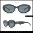 thumbnail image 3 of Womens Mod Fashion Round Oval Classy Beveled Frame Plastic Sunglasses Purple - Black, 3 of 8