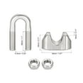 thumbnail image 3 of Unique Bargains 316 Stainless Steel Wire Rope Clip Clamp for 12mm Diameter Cable, 3 Pack, 3 of 5