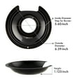 Range Kleen Small Drip Pans, Style D, Black Porcelain, Set of 2