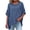 Blue#01, variant on Oversized Baggy Cotton Linen Shirts for Women Lightweight Casual Summer 3/4 Lenght Sleeve Crewneck Pullover Tops Loose Fit Cozy Gauze Tshirt Blouse with Pockets Navy M