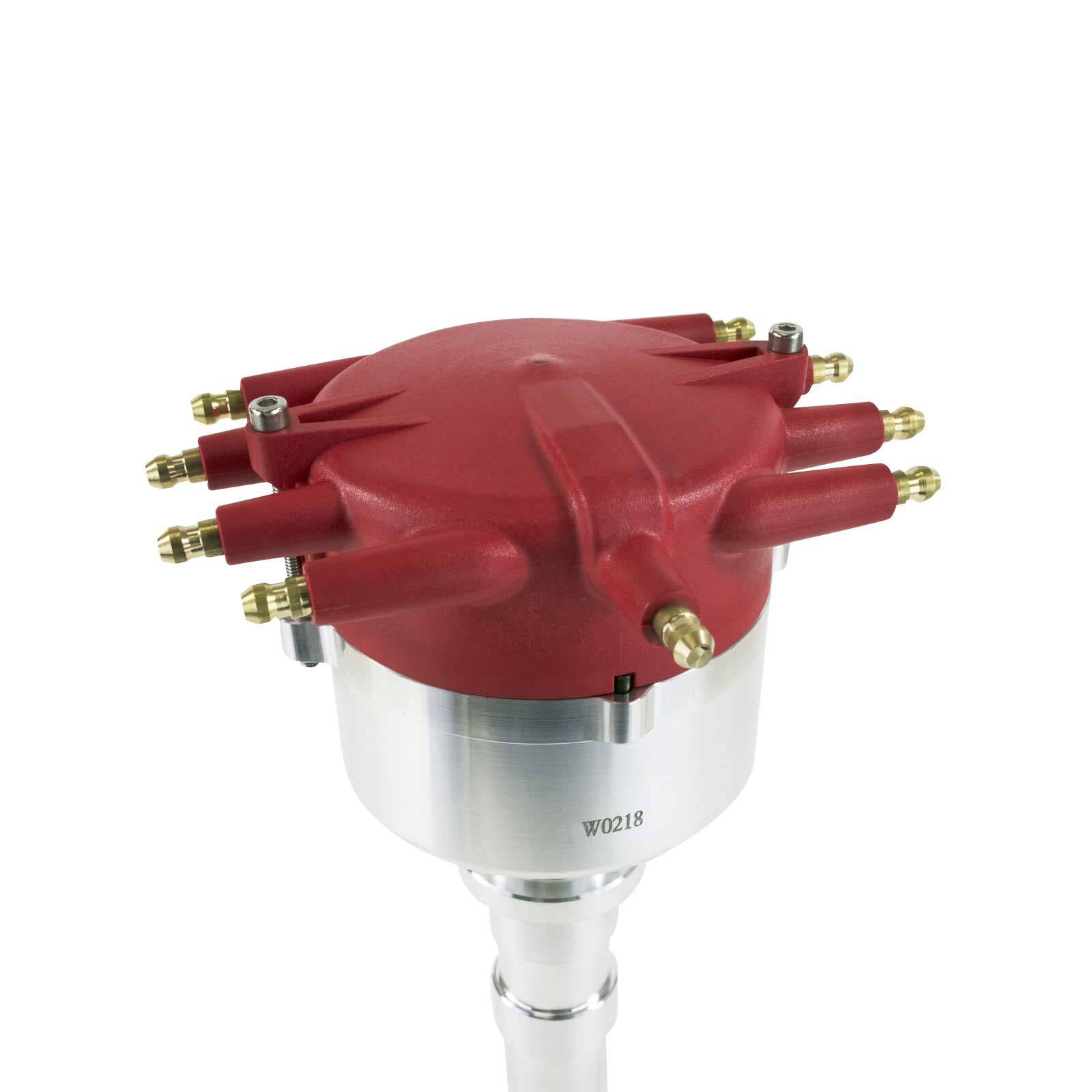 Pro Billet Distributor with Crab Cap for Chevy Small Big Block V8 - Red
