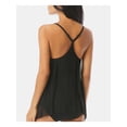 thumbnail image 2 of COCO REEF Women's Black Stretch Sheer Handkerchief Hem Lined Adjustable Racerback Scoop Neck Swimsuit Top 32 C, 2 of 2