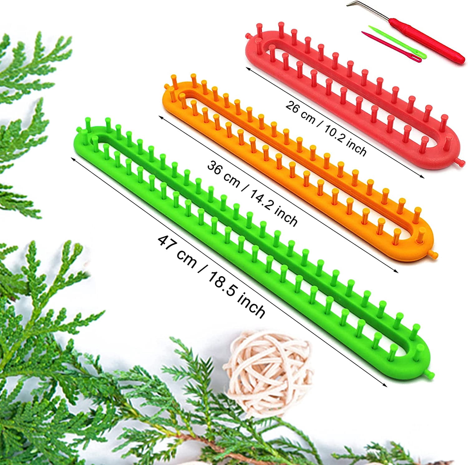 Long Knitting Loom Set with Instructions-Scarf Hat Blanket Loom Knitting Kit-Rectangular Knitting Looms for Beginners Kids Adults-Shawl Sweater Sock Knitting Looms for Crocheting