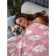 thumbnail image 3 of Twin XL Flat Sheet 66"x102", White Pink Daisy Soft Lightweight Bedding Flat Sheets Only, Spring Summer Floral Farmhouse Brushed Microfiber Top Bed Sheet, Breathable StainResistant Bedsheets, 3 of 9