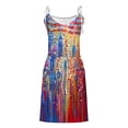 thumbnail image 4 of Joau Womens 4th of July Sleeveless T-Shirts Mini Dress American Flag Patriotic Summer V Neck Spaghetti Strap Drawstring Sundresses Casual Loose Pockets Dress, 4 of 6