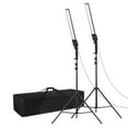 thumbnail image 1 of Professional 2-Pack MS-30L Handheld LED Video Light Kit with 2m Aluminum Stands - 3200K-5500K Bi-Color, 24W, CRI 95+, 192 LED Beads, Stepless Dimming, Diffusers, Power Adapters & Travel Bag - US, 1 of 6