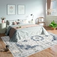 thumbnail image 6 of Meafeng 2.6' x 3.9' Area Rugs (3x4), Washable Vintage Rugs for Living Room Bedroom, Low Pile Non-Slip Carpet, Blue, 6 of 7