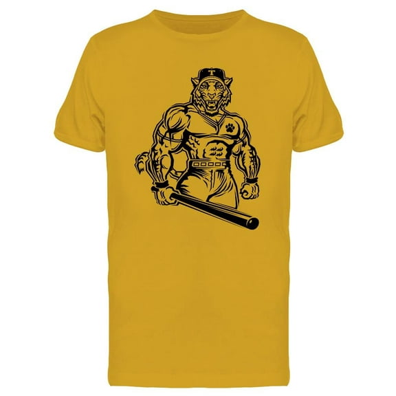 Tiger Baseball Team Mascot T-Shirt Men -Image by Shutterstock, Male Small