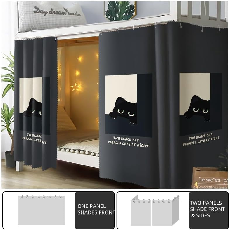 CAILDANL Bottom Bunk Bed Curtains Privacy Curtains Breathable Dustproof Single Bed Blackout Curtains Privacy Cloth Panels Underbed Loft Bed Canopy Tent Curtain Shading Drapes for Dorm