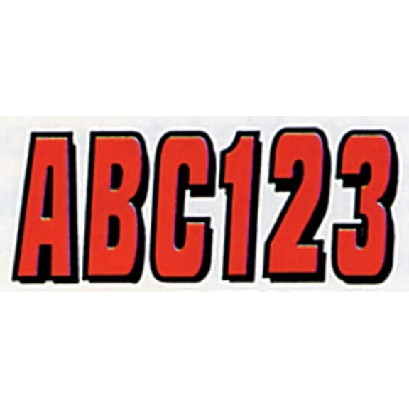 Hardline Boat Lettering Registration Kit 3 in. - 320 Red/Black