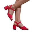 thumbnail image 4 of Willtoo Women's High Chunky Heels Square Toe Block Ankle Strap Comfortable Heeled Sandals For Formal Wedding Party Dress, 4 of 5