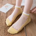 thumbnail image 5 of iOPQO Lace Socks, Womens Socks Ankle, Sheer Ankle Socks Women, Thin Socks Women, See Through Socks, Yellow One Size, 5 of 5