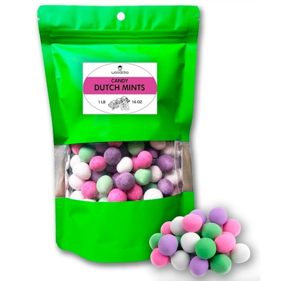 Woodcha Dutch Mints Candy, Chocolate Covered Mints, Holland Sweets, Coasted Delicious, Party Pastel Confections, Gluten Free - 16oz