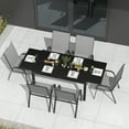 thumbnail image 5 of 7 Piece Patio Dining Set Seating for 6, Outdoor Dining Table 88"+ 6 Outdoor Dining Chairs, 5 of 9