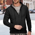 thumbnail image 2 of RMGVDSD Men's Slim Fit Zip Up Hooded Sweater Coat Long Sleeve Knit Pullover Oktoberfest Casual Wear Fall Winter Warm Comfortable Sweater Jacket Basic Knit Sweater, 2 of 7