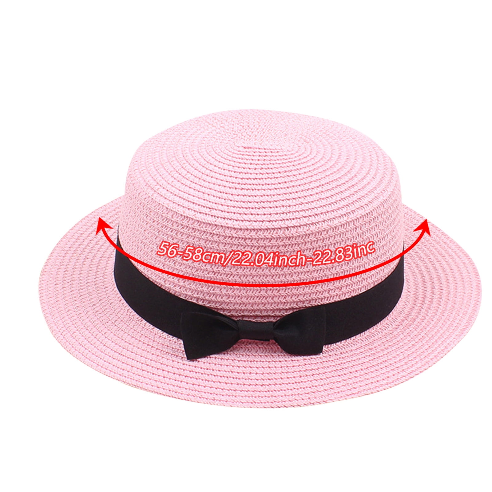 Wide Brim Fedora Hat with Bowknot - Adjustable Sun Hat for Women Generic Women Bowknot Straw Hat Fedoras Boater Sun Hat  main image 2