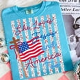 thumbnail image 3 of Floral Stripes She Loves Jesus And America Too Tshirt America Needs Jesus Faith Fourth of July Shirt, 3 of 6