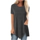 thumbnail image 2 of Pntutb Mujeres Plus Tamaño Botón Sólido Cuello Redondo Manga Corta Irregular Camiseta Blusa tops Pntutb Pntutb-1491, 2 of 6