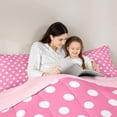 thumbnail image 5 of Homewish Teens Female Men Polka Dots Bedding Comforter Set 2pcs,Pink White Twin Comforter Sets Microfiber,Minimalist Vintage Geometric Circle Breathable Bedding Set,Super Cozy Room Decor, 5 of 8