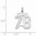 thumbnail image 2 of Sterling Silver/Rhodium-plated Satin Number 78 Charm Q-QPS78, 2 of 2