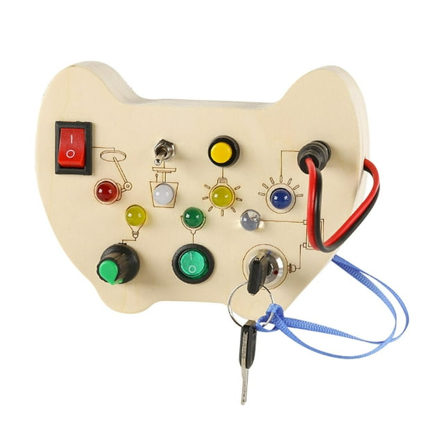 Juguete Montessori tablero ocupado de madera interruptor de luz juguete práctico entrenamiento de dedos habilidades motoras finas para centros de perfke tablero ocupado