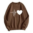 thumbnail image 4 of Bowake T-Shirts de la Saint-Valentin pour Femmes Col Rond Manches Longues T-Shirt Cœur Décontracté Mode Décontractée Chandail en Molleton Cadeaux pour Femmes, 4 of 4