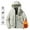White, variant on Men's Thickened Unisex Hooded Jacket with Zipper Pockets and Thermal Lining for Couples Wear
