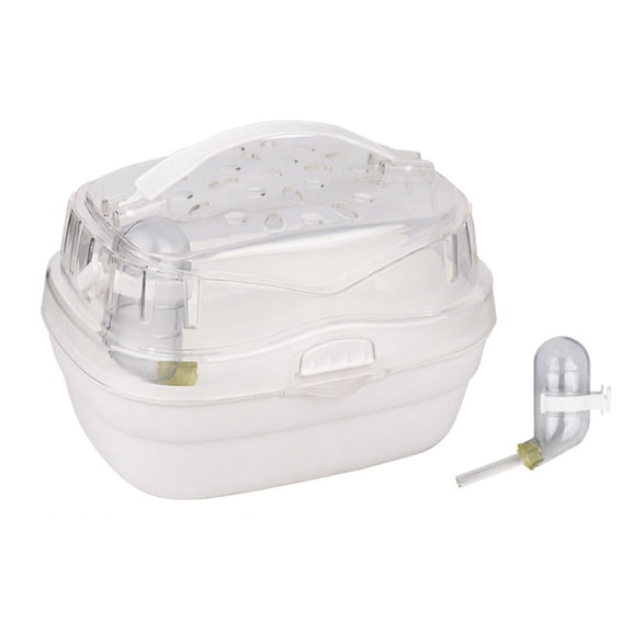 Hamsters Carrier Squirrels Outdoor Travel Cage Handheld Transparent-Carrier Carry-Case Travel Carrier with Water Bottle